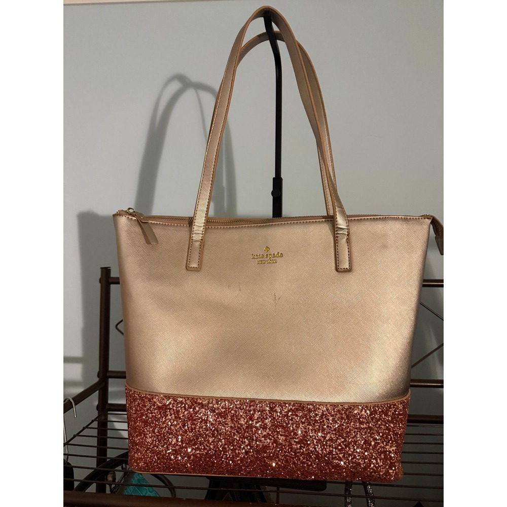 Kate Spade Great Court Glitter Penny Tote in Light Pink